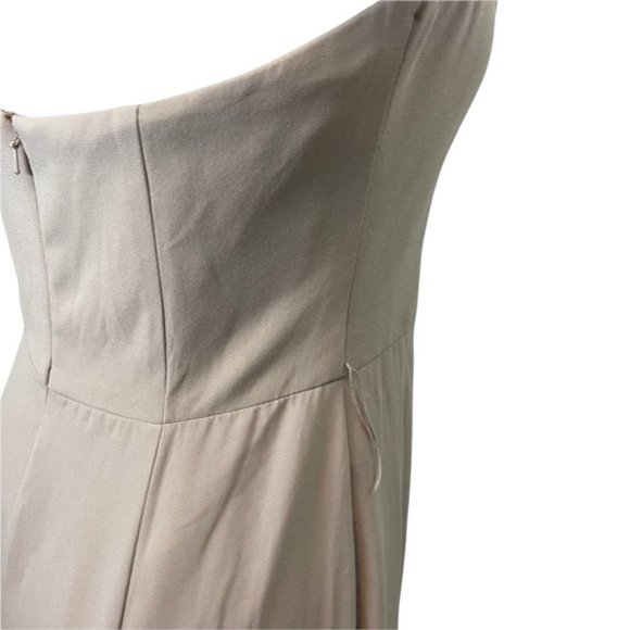 VERA WANG 'White' Bridesmaid Prom V-Wire Crepe Mermaid Dress Light Mauve Size 4 - Picture 10 of 14